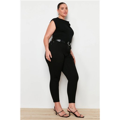 Solmayan Siyah Yüksek Bel Esnek Skinny Jeans TBBAW23CJ00061