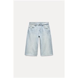 LOW-RISE BAGGY DENIM BERMUDA SHORTS