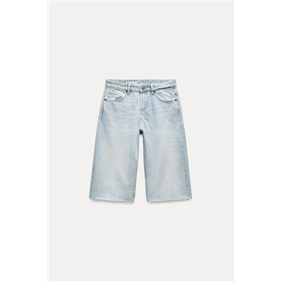 LOW-RISE BAGGY DENIM BERMUDA SHORTS
