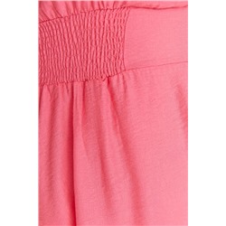 Pembe Gipe ve Düğme Detaylı Dokuma Elbise TBBSS22EL1563