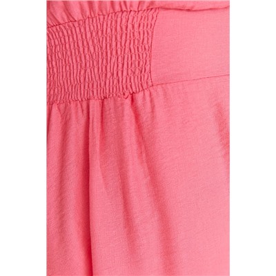 Pembe Gipe ve Düğme Detaylı Dokuma Elbise TBBSS22EL1563
