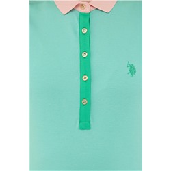 Kadın Mint Basic Polo Yaka Tişört