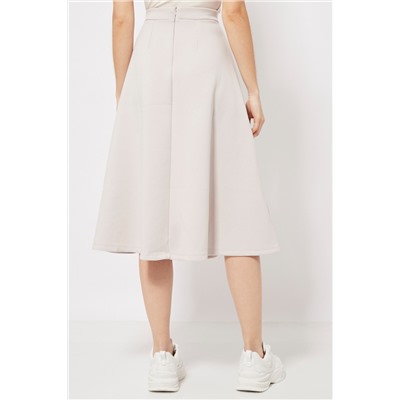 Falda midi cintura alta Beige