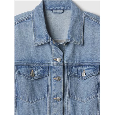 Cinched-Waist Denim Jacket