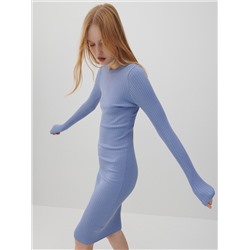 Strickkleid mit Gestreifter Struktur