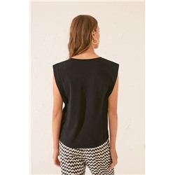 Camiseta sin tirantes 100% algodón negro