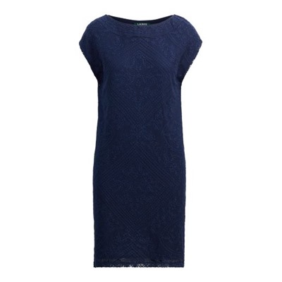 LAUREN Cotton Mesh Shift Dress