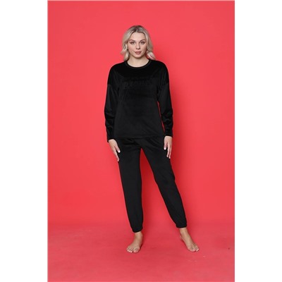 AHENGİM Woman Pijama Takımı Kadife Proud Baskılı Paça Lastikli W20422249 1-2-10001185