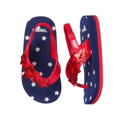 Glitter Star Flip Flops