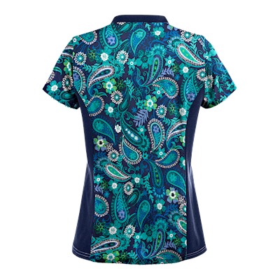 UA Tibetan Tease Navy Print Scrub Top
