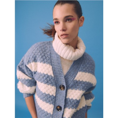 Strickjacke mit Wollezusatz