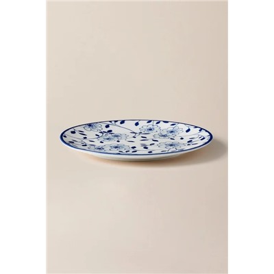 Reve Bleu Jardin Pasta Tabağı - Mavi/Beyaz - 19 cm