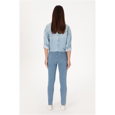 Kadın Açık Mavi Skinny High Waist Fit Jean Pantolon