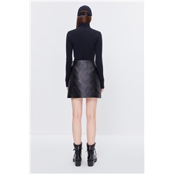 Falda de piel Negro
