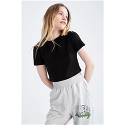 Defacto Coool Fitted Basic Kısa Kollu Crop Tişört T9631AZ22SM