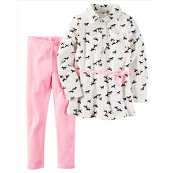 2-Piece Tunic & Neon Legging Set