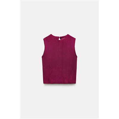 PLAIN METALLIC THREAD KNIT TOP