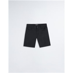 Straight Fit Twill Shorts, Men, Dark Blue