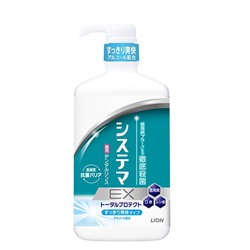LION Ополаскиватель для рта антибактериальный Dentor systema EX dental rinse мята спиртосодержащий флакон 900 мл