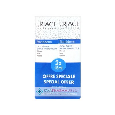Uriage Bariéderm Cica-Lèvres Baume Réparateur 2x15mlLot  × 2