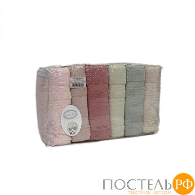 Полотенце Карвен Vip Cotton"SOFYA" 50*90 6шт.махра Н 3231