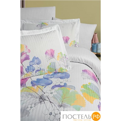 Постельное белье Карвен Stripe Satin с цветным принтом 1.5 спальное N249 -SB010(4пр.)