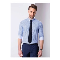 Pierre Cardin Mavi Slim Fit Armürlü Gömlek G021GL004.000.814243.VR036