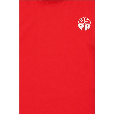 Erkek Çocuk Kırmızı Comfort Basic Bisiklet Yaka Tişört