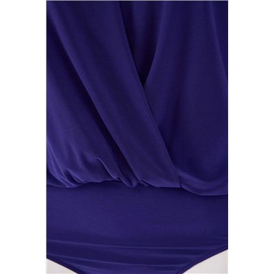 Lacivert Vatkalı Kruvaze Kapama Çıtçıtlı Örme Body TBBAW23CS00014