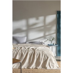 Mathilda King Size %100 Pamuk Karde Düz Pike - Bej