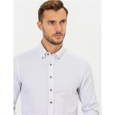 Beyaz Slim Fit Uzun Kollu Gömlek