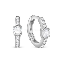 Серьги из серебра с фианитами родированные 925 пробы с053р200