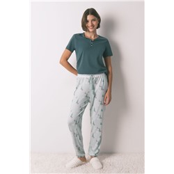 Pantalón largo punto ante estampado navideño