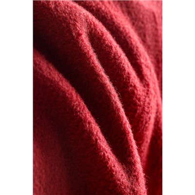 Plain Çift Kişilik Pamuklu Jakar Battaniye - Bordo