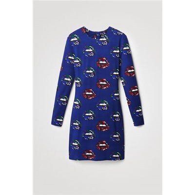 Vestido corto slim labios