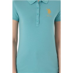 Kadın Mint Basic Polo Yaka Tişört