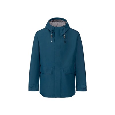LIVERGY® Herren Regenmantel, mit Kapuze und Kordel