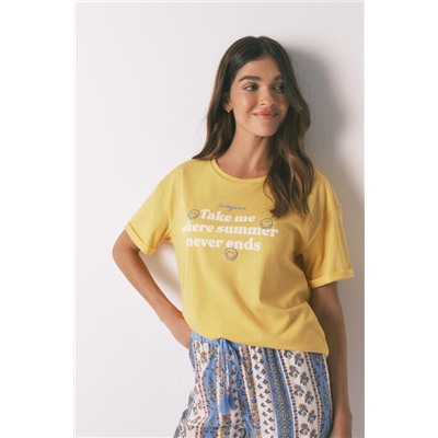 Camiseta Smiley amarillo 100% algodón