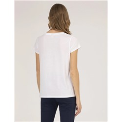 Beyaz Comfort Fit Bisiklet Yaka Basic Tişört