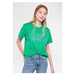 Mavi Logo Baskılı Yeşil Tişört Loose Fit / Bol Rahat Kesim 1611359-71704