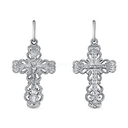 Крест из серебра родированный - 3,1 см 925 пробы К3-477р