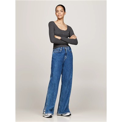 Tommy Jeans Ribbed Scoop-Neck Henley