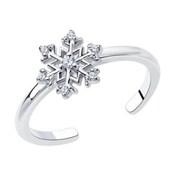 Кольцо из серебра с фианитом, 94013482