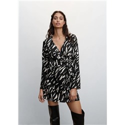 Vestido estampado nudo -  Mujer | MANGO OUTLET España