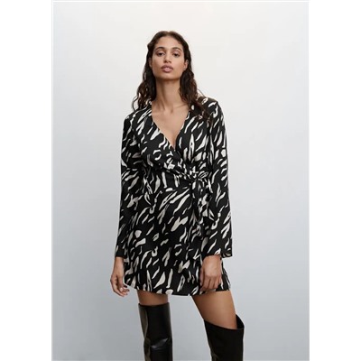 Vestido estampado nudo -  Mujer | MANGO OUTLET España