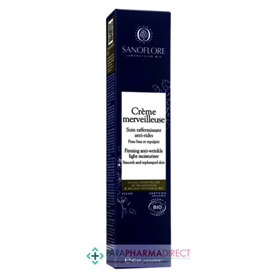 Sanoflore Crème Merveilleuse Légère - Soin de Jour Lissant Anti Rides BIO 40 ml (péremption 01/2024)