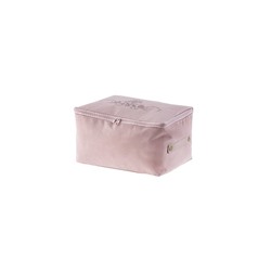 Çiçek Desen Baskılı Hurç - Pudra - 30x22x18 cm