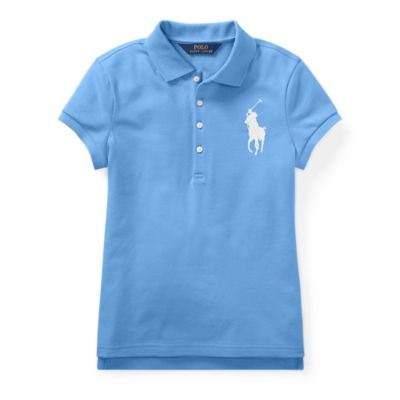 GIRLS 7-16 Big Pony Stretch Mesh Polo
