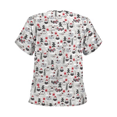 UA Winter Playground Black Scrub Top