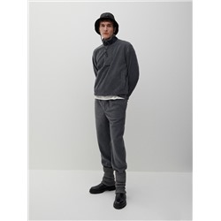 Fleece-Hoodie aus Materialmix